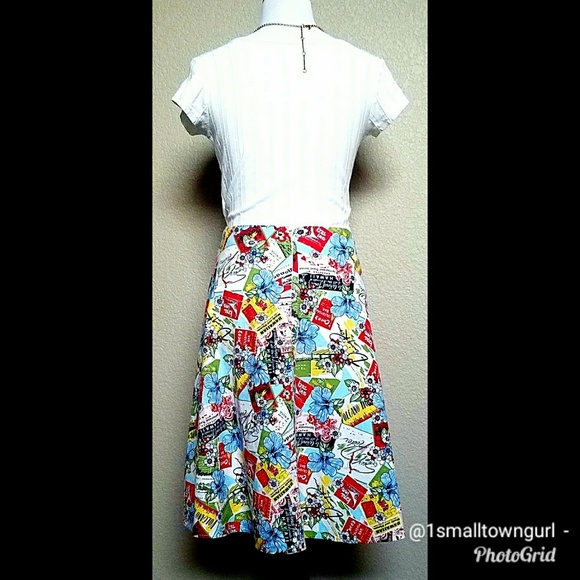 VTG Zinc Hawaiian Graphic Print Fit & Flare 10/11 - Picture 7 of 8